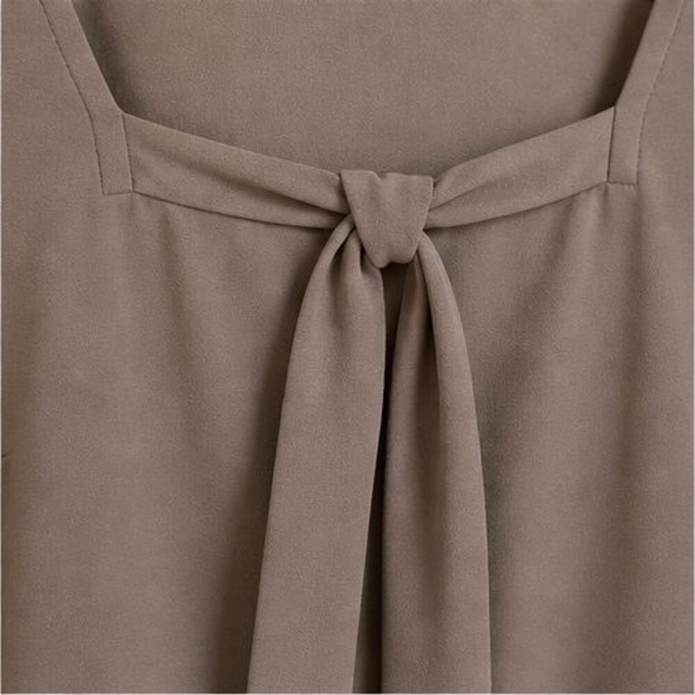 Taupe Wrap Blouse - Picture 4 of 6
